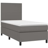  Box spring s madracem LED sivi 80x200 cm od umjetne kože | shoptok.hr