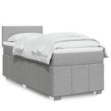 vidaXL Okvir kreveta s oprugama i madrac svjetlosivi 90x200cm tkanina | shoptok.hr