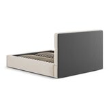 Windsor & Co Sofas Bež oblazinjena zakonska postelja s prostorom za shranjevanje z letvenim dnom 180x200 cm Libera – | Shoptok.si