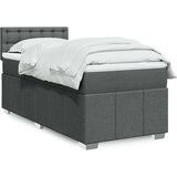 vidaXL Okvir kreveta s oprugama i madrac tamnosivi 80x200cm od tkanine | shoptok.hr