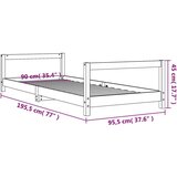  Otroški posteljni okvir črn 90x190 cm trdna borovina, (20787677) | Shoptok.si