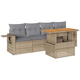  5-dijelni vrtni set sofa s jastucima bež od poliratana | shoptok.hr