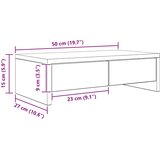 Stalak za monitor s ladicama boja hrasta 50x27x15 cm drveni | shoptok.hr