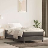 vidaXL Vzmetnica z žepkasto vzmetjo temno siva 100x210x20 cm žamet | Shoptok.si