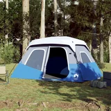vidaXL Šator za kampiranje svjetloplavi od zatamnjene tkanine LED