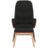  Stolica za ljuljanje od tkanine s osloncem za noge crna | shoptok.hr