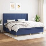  Krevet s oprugama i madracem plavi 200 x 200 cm od tkanine | shoptok.hr