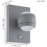 Eglo sesimba a a 1 spoljna zidna lampa/2, led, 2x3,7w, srebrna | Eponuda.com
