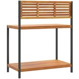 vidaXL Vrtni radni stol 90x50x110 cm masivno bagremovo drvo i čelik | shoptok.hr