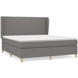  Box spring postelja z vzmetnico temno siva 160x200 cm blago, (20790578) | Shoptok.si
