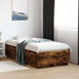 Maison Chic Posteljni okvir - Enojna postelja - Postelja za odrasle z LED lučkami dimljeni hrast 75x190 cm inž. les, (21695968) | Shoptok.si