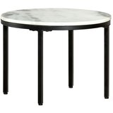 Furnova Klubska mizica bela in črna Ø50 cm pravi trdi marmor, (21913337) | Shoptok.si