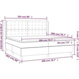  S oprugama i madracem tamnoplavi 200x200 cm baršunasti | shoptok.hr