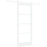  Klizna vrata 83 x 202 cm Masivna borovina i staklo Bijelo | shoptok.hr