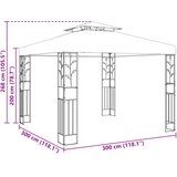 Gazebo 3 x 3 x 2,68 m Zelena Poliester i čelik | shoptok.hr