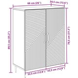  Strani šal Dimljen hrast 66 x 34,5 x 89,5 cm Inženirski les, (5000217558) | Shoptok.si