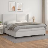 The Living Store Box spring postelja z vzmetnico bela 200x200 cm umetno usnje - Box Spring Postelja, (21518194) Cene