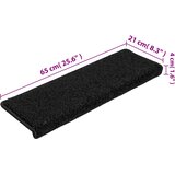  Prostirke za stepenice 15 kom 65x21x4 cm Crne s pravokutnim rubom | shoptok.hr