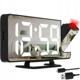 4v1 projekcijska budilka z LCD zaslonom in ogledalom črna