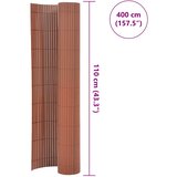 Dvostrana vrtna ograda 110 x 400 cm smeđa | shoptok.hr