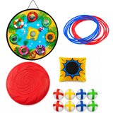  4-in-1 Target Throwing Skill Game with a Board, Bags, Hoops, Frisbee | Shoptok.si