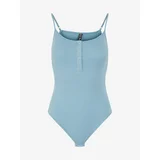 Pieces Light Blue Ribbed Body Kitte - Women