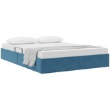  Otomanski krevet s pohranom Tamno plava 140 x 200 cm Baršun | shoptok.hr