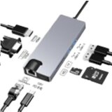 Stars Solutions Adapter USB-C na HDMI/VGA/USB/SD/TF/LAN/PD sivi | ePonuda.com