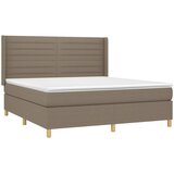  Krevet s oprugama i madracem smeđesivi 180x200 cm tkanina | shoptok.hr