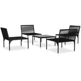  5-dijelna vrtna garnitura s jastucima crna PVC | shoptok.hr