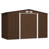  Vrtna skladiščna lopa rjava 257x205x178 cm jeklena | Shoptok.si