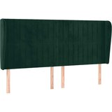  Uzglavlje s ušima tamnozeleno 203x23x118/128 cm baršunasto | shoptok.hr
