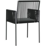 Vrtne stolice s jastucima 6 kom crne 54x60,5x83,5 cm poliratan | shoptok.hr