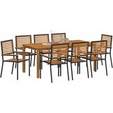  Vrtni set za objed 9 pcs Crna Čvrsto drvo akacije | Eponuda.com