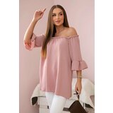 Kesi Spanish blouse with ruffles on the sleeve dark pink Cene