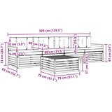  Set vanjskih sofa 5 pcs Bijela i krem Čvrsto drvo akacije | Eponuda.com