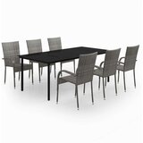  7-dijelni vrtni blagovaonski set sivo-crni | shoptok.hr
