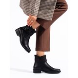 SHELOVET Women's black Flat Ankle Boots Cene