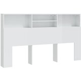 Maison Chic vzglavna omarica - nočna omarica - posteljna omarica visok sijaj bela 180x19x103,5 cm, (21712225) | Shoptok.si