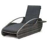 Garden Pleasure Siv vrtni ležalnik iz umetnega ratana Alassio - | Shoptok.si