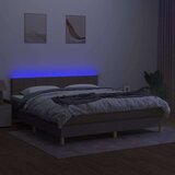 Box spring postelja z vzmetnico LED taupe 180x200 cm blago, (20899127) | Shoptok.si