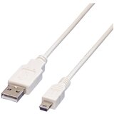 Value USB kabel USB 2.0 USB-A vtič\, USB-mini-A vtič 3.00 m bela zaščiten 11.99.8730, (20417102) | Shoptok.si