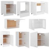  8-dijelni set kuhinjskih ormarića "Lyon" bijeli inženjerski drvo | shoptok.hr