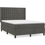 The Living Store Box spring posteljni z vzmetnico temno siv 140x190 cm žamet - Box Spring Postelja, (21490010) | Shoptok.si