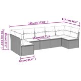  7-dijelni set vrtnih sofa od poliratana s jastucima crni | shoptok.hr