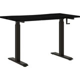  Stol Crna i tamnosmeđa 120 x 60 cm Čvrsto Hrastovo Drvo | shoptok.hr