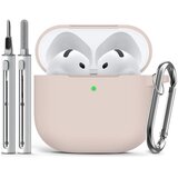 Venisymlis Silikonski ovitek za AirPods 4 s čistilnim kompletom, obesek za ključe, različica 2024, (22102326) | Shoptok.si