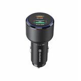 Swissten punjač za auto, USB-C PD + USB-A, 63W, LED, CRNI Cijene