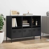  Komoda crna 101,5x39x73,5 cm hladno valjani čelik | shoptok.hr