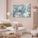  Slika - Stone Baroque Ornaments in Light Shades of Gray-Blue 90x60 Na talijanskom platnu | shoptok.hr